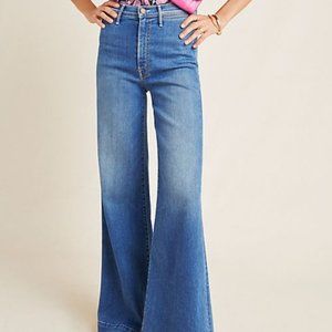 Mother The Swooner Roller Wide Leg Jeans Blue Sky 31